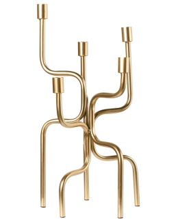 Beliani Świecznik metalowy 50 cm złoty PORRTELA
