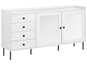 Beliani RTV Szafka 2-drzwiowa ALCOVE biała z szufladami 150 cm