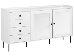 Beliani RTV Szafka 2-drzwiowa ALCOVE biała z szufladami 150 cm