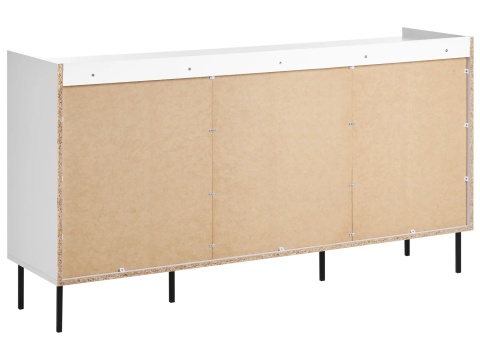 Beliani RTV Szafka 2-drzwiowa ALCOVE biała z szufladami 150 cm Beliani RTV Szafka 2-drzwiowa ALCOVE biała z szufladami 150 cm