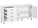 Beliani RTV Szafka 2-drzwiowa ALCOVE biała z szufladami 150 cm