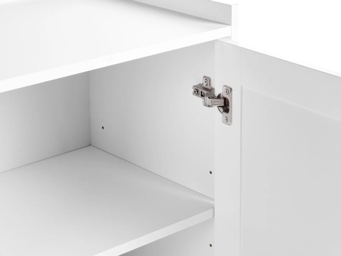 Beliani RTV Szafka 2-drzwiowa ALCOVE biała z szufladami 150 cm Beliani RTV Szafka 2-drzwiowa ALCOVE biała z szufladami 150 cm