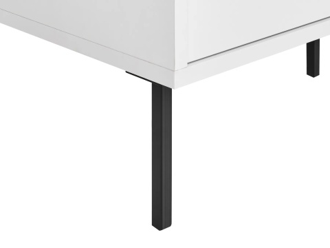 Beliani RTV Szafka 2-drzwiowa ALCOVE biała z szufladami 150 cm Beliani RTV Szafka 2-drzwiowa ALCOVE biała z szufladami 150 cm