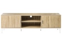 Beliani Szafka RTV ROYALLA 180 cm jasnobrązowa z półkami i drzwiami
