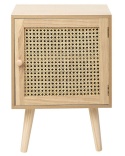Beliani Szafka nocna ALMO z rattanowym frontem – jasne drewno, 38x30x56 cm