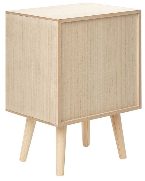 Beliani Szafka nocna ALMO z rattanowym frontem – jasne drewno, 38x30x56 cm Beliani Szafka nocna ALMO z rattanowym frontem – jasne drewno, 38x30x56 cm