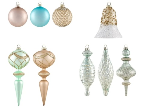 Beliani Zestaw 35 bombek FROSTING – szklane, kolorowe, ręcznie malowane
