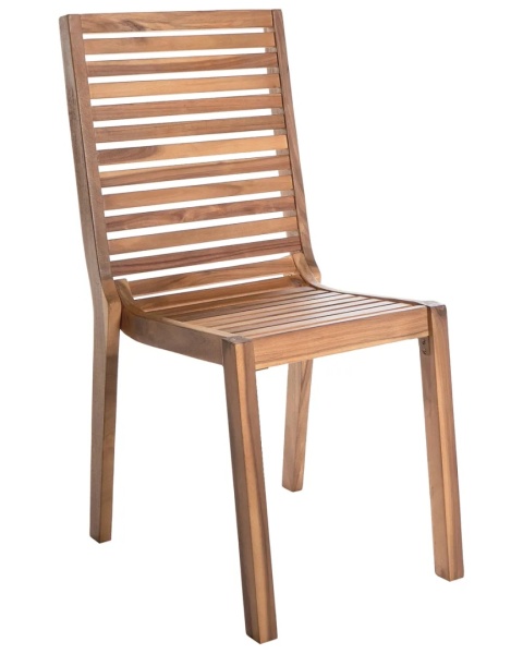 Beliani Zestaw 4 krzeseł ogrodowych z drewna akacjowego OMBRIANO jasnobrązowe