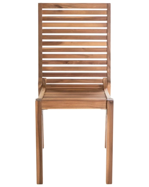 Beliani Zestaw 4 krzeseł ogrodowych z drewna akacjowego OMBRIANO jasnobrązowe