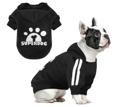 Bluza dla Psa "SUPERDOG" z Otworem na Smycz, Czarna (Rozmiar X-Large)