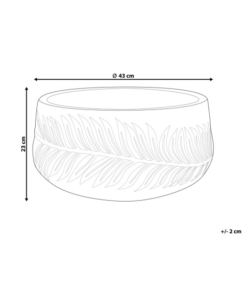 Donica Mrozoodporna FTERO 43 cm, Biała, Wzór Liścia Donica Mrozoodporna FTERO 43 cm, Biała, Wzór Liścia
