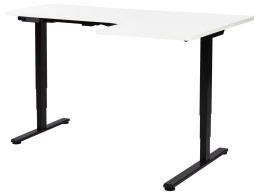 Elektryczne Biurko Narożne z Regulacją Wysokości ENGINEER, 160x109 cm, Lewostronne, Biało-Czarne