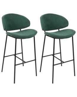 Hoker Barowy Beliani KIANA, Ciemnozielona Tkanina, Nowoczesny Design