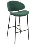 Hoker Barowy Beliani KIANA, Ciemnozielona Tkanina, Nowoczesny Design