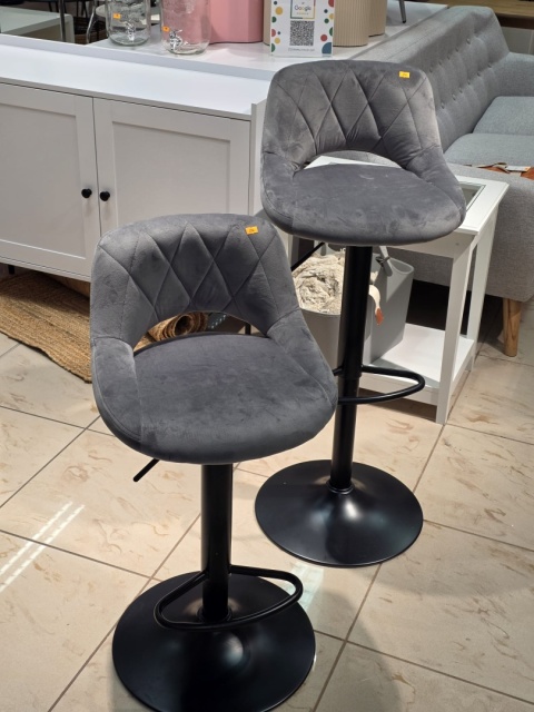 Hoker barowy SONGMICS – ciemnoszary, aksamit