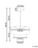 Lampa Wisząca Sufitowa Beliani CHAMBO Papierowa 45 cm Naturalna Styl Japandi