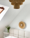 Lampa Wisząca Sufitowa Beliani CHAMBO Papierowa 45 cm Naturalna Styl Japandi