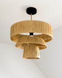 Lampa Wisząca Sufitowa Beliani CHAMBO Papierowa 45 cm Naturalna Styl Japandi