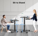 Mobilne Biurko Regulowane BONTEC (72-112 cm) – Praca Siedząco-Stojąca, Czarne