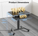 Mobilne Biurko Regulowane BONTEC (72-112 cm) – Praca Siedząco-Stojąca, Czarne