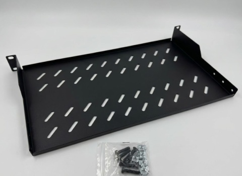 Półka do Szafy RACK 19" 1U Głębokość 250mm (25 cm) Czarna Wentylowana
