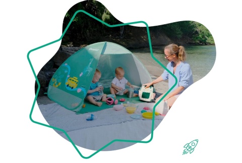 Namiot Plażowy Anty-UV 50+ Badabulle, Pop-Up, Zielony Namiot Plażowy Anty-UV 50+ Badabulle, Pop-Up, Zielony