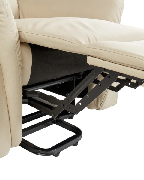 Elektryczny Fotel Relaksacyjny Beliani GLORIE z Masażem i Podgrzewaniem Eko-Skóra Jasnobeżowy