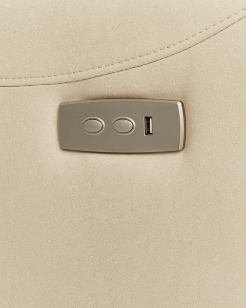 Elektryczny Fotel Relaksacyjny Beliani GLORIE z Masażem i Podgrzewaniem Eko-Skóra Jasnobeżowy