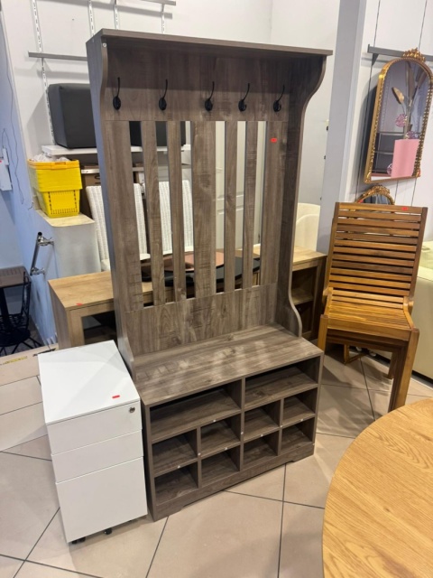 Garderoba Chalemet do Przedpokoju z Ławką i Szafką na Buty 170x80 cm, Szary Dąb