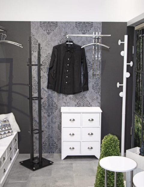 Komoda HAKU 75cm, 6 Szuflad, Lite Drewno / MDF, Biała