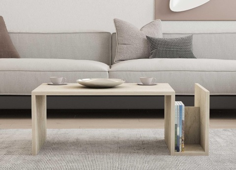 Stolik Kawowy / Ława Hanah Home 87 cm, Kolor Trawertyn (Efekt Marmuru)