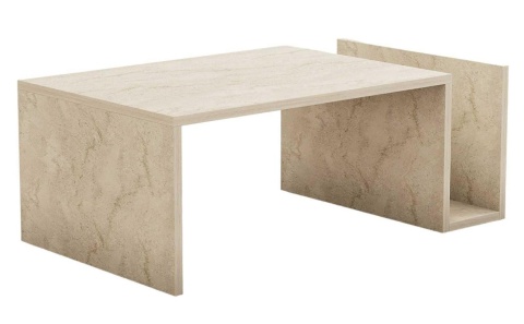 Stolik Kawowy / Ława Hanah Home 87 cm, Kolor Trawertyn (Efekt Marmuru)