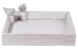 wadratowe Poidło i Kąpielisko dla Ptaków dobar® 29x29cm, Białe