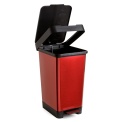 Kosz na Śmieci TATAY Smart 25L z Pedałem – Metaliczna Czerwień