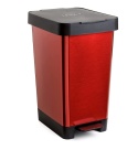Kosz na Śmieci TATAY Smart 25L z Pedałem – Metaliczna Czerwień