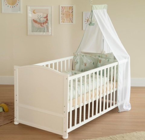 Kompletne Łóżeczko Dziecięce roba 70x140 cm "Woodland Buddies" z Wyposażeniem (Zestaw 5w1)