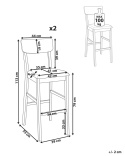 Beliani Zestaw 2 krzeseł barowych AMBLER ciemnobrązowe z beżowym siedziskiem