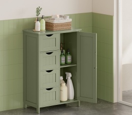 Szafka Łazienkowa VASAGLE Leśna Zieleń 55x30 cm – Komoda 4 Szuflady