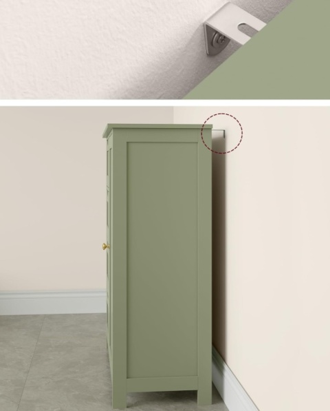 Szafka Łazienkowa VASAGLE Leśna Zieleń 55x30 cm – Komoda 4 Szuflady