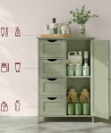 Szafka Łazienkowa VASAGLE Leśna Zieleń 55x30 cm – Komoda 4 Szuflady