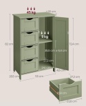 Szafka Łazienkowa VASAGLE Leśna Zieleń 55x30 cm – Komoda 4 Szuflady