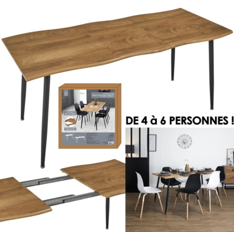 Stół Rozkładany HOME DECO FACTORY 120-160 cm – Efekt Dębu, Nowoczesny