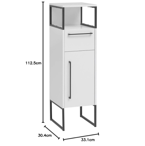 Szafka Łazienkowa Średnia SCHILDMEYER Limone – Biały Mat / Antracyt Stal
