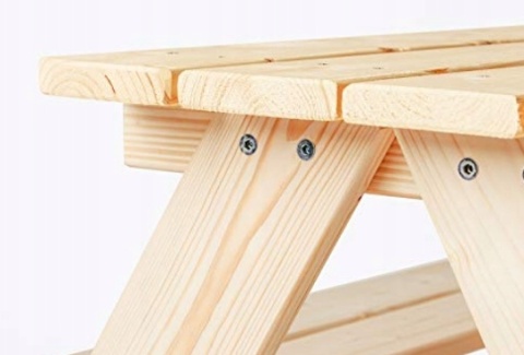 Stół Piknikowy dla Dzieci PINOLINO Nicki – Lite Drewno Świerkowe, 4-osobowy