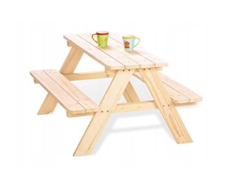 Stół Piknikowy dla Dzieci PINOLINO Nicki – Lite Drewno Świerkowe, 4-osobowy