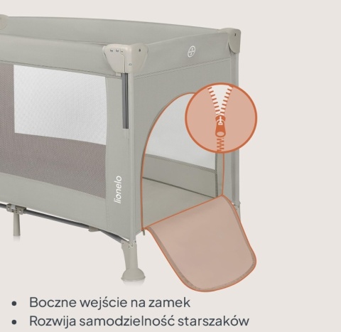 Łóżeczko Turystyczne i Dostawne Lionelo Ellen 3w1 – Beżowe, 2 Poziomy