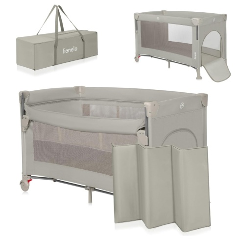 Łóżeczko Turystyczne i Dostawne Lionelo Ellen 3w1 – Beżowe, 2 Poziomy