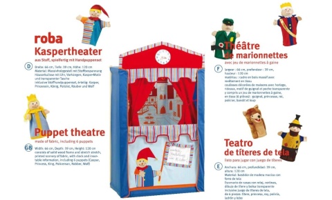 Teatrzyk Kukiełkowy dla Dzieci ROBA z 6 Pacynkami – Drewniany Stelaż