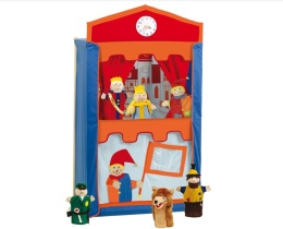 Teatrzyk Kukiełkowy dla Dzieci ROBA z 6 Pacynkami – Drewniany Stelaż