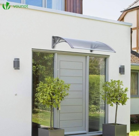 Daszek nad Drzwi VOUNOT 100x80 cm – Poliwęglan Lity 6mm, Szary Wspornik